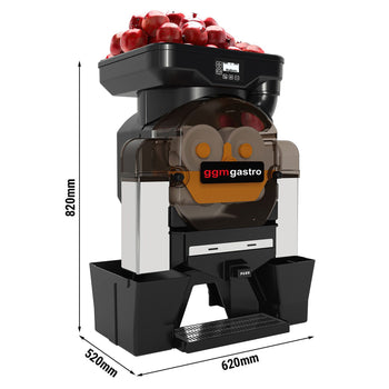 Elektryczna sokowirówka do owoców - pomarańczowa - przycisk Push & Juice - manualne podawanie owoców - włącznie z trybem czyszczenia - Prime Gastro