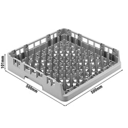 CAMBRO | CAMRACK® - Otwarty kosz zlewozmywakowy 1/1 - na tace - 500x500mm - Szary