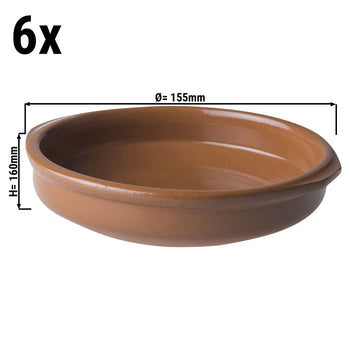 (6 sztuk) CLASSICO - Tapas Forma do zapiekania - 14 x 2,5 cm - Brązowa - Prime Gastro