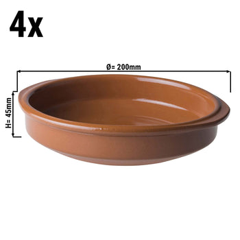(4 sztuki) CLASSICO - Naczynie do pieczenia tapas - Ø 200 mm - Brązowe - Prime Gastro