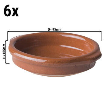 (6 sztuk) CLASSICO - Tapas Forma do zapiekania - 8 x 2 cm - Brązowa - Prime Gastro