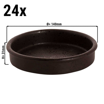 (24 sztuki) MOON - Forma do zapiekania - 14 x 3,1 cm - czarna - Prime Gastro