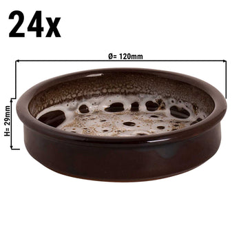 (24 sztuki) SABANA - Forma do zapiekania - 12 x 2,9 cm - Brązowa / biała - Prime Gastro