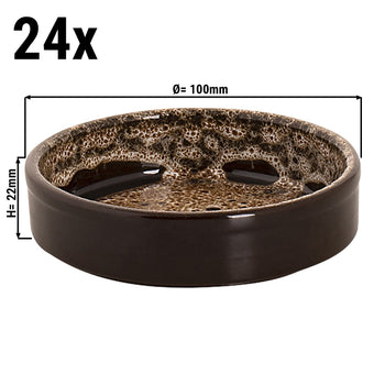 (24 sztuki) SABANA - Forma do zapiekania - 10 x 2,2 cm - Brązowa / biała - Prime Gastro