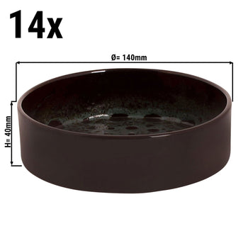 (14 sztuk) TURKEY - Forma do zapiekania - 140x40mm - brązowa/niebieska - Prime Gastro