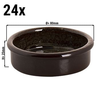 (24 sztuki) TURKEY - Forma do zapiekania - 8 x 2,5 cm - Brązowa / niebieska - Prime Gastro