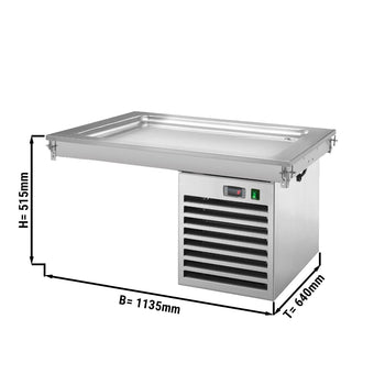 Płyta chłodnicza wbudowana - 1,1m - +2 ~ +8 °C - 3x GN 1/1 - Prime Gastro