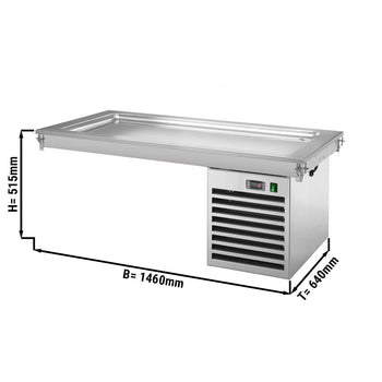 Płyta chłodnicza wbudowana - 1,5m - +2 ~ +8 °C - 4x GN 1/1 - Prime Gastro