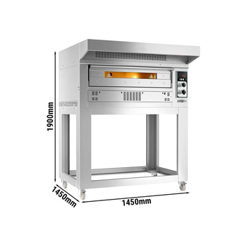 Gazowy piec do pizzy - 6 x 33 cm - Manualny - włącznie z okapem & ramą podstawy - Prime Gastro