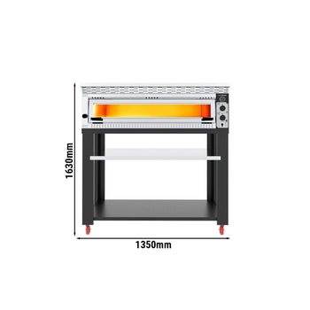 Elektryczny piec do pizzy - 6 x 34 cm - Manualny - włącznie z okapem & podstawą - Prime Gastro