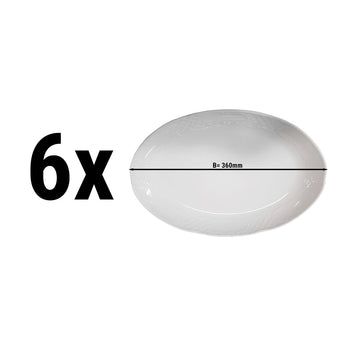 (6 sztuk) CLASSICO - Talerz - owalny - długość: 360mm - Biały