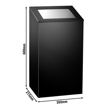 Wciskany kosz na śmieci - 38 litrów - Czarny - Prime Gastro