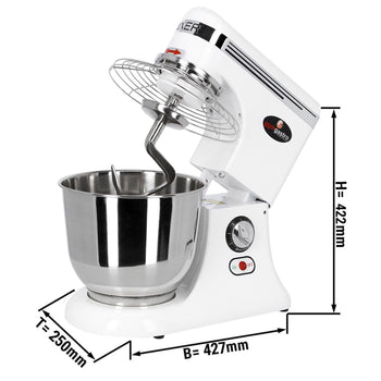 Mikser planetarny - 7 litrów - 330 W - włącznie z 3 nasadkami mieszającymi - Prime Gastro