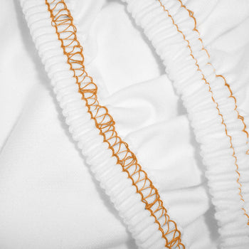 (15 sztuk) Prześcieradła z dżerseju - 100 x 200 cm - białe / pomarańczowe