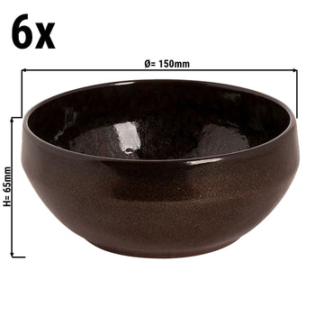 (6 szt.) BAMA COPPER - Miska - Ø 15 cm - Miedź - Prime Gastro