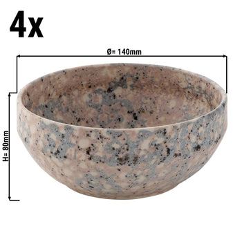 (4 szt.) CONFETTI - Miska - Ø 140mm - Różowy - Prime Gastro