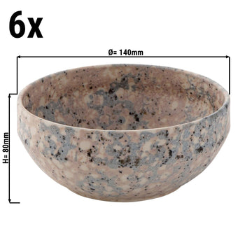 (6 szt.) CONFETTI - Miska - Ø 14 cm - Różowa - Prime Gastro