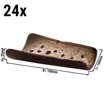 (24 sztuki) SABANA - Miska - 15,5 x 10 cm - Brązowy / biały - Prime Gastro