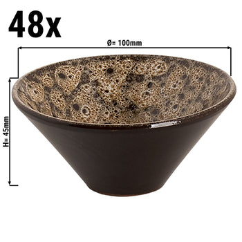 (24 sztuki) SABANA - Miska - Ø 10 cm 100 ml - Brązowy / biały - Prime Gastro