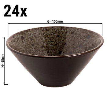 (24 sztuki) TURKEY - Miska - Ø 15 cm 500 ml - Brązowy / niebieski - Prime Gastro