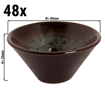 (48 sztuk) TURKEY - Miska - Ø 8 cm 50 ml - Brązowy / niebieski - Prime Gastro