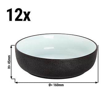 (12 sztuk) COSMIC - Miska - 320 ml - Ø 11 cm - Biały / Czarny - Prime Gastro