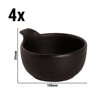 (4 sztuki) UNIVERSE - Miska Maastricht - 240ml - Ø 100mm - z uchwytem - Czarny - Prime Gastro
