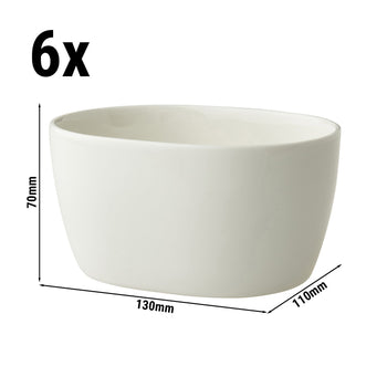 (6 sztuk) LUX - Miska owalna Maastricht - 100ml - 130x100mm - kość słoniowa - Prime Gastro