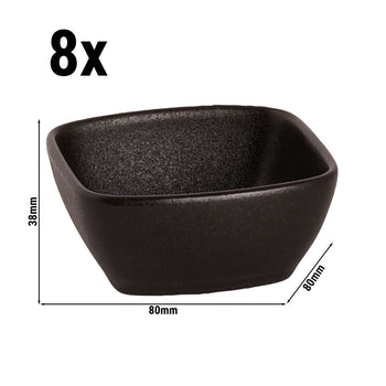 (8 sztuk) UNIVERSE - Miska Maastricht - Kwadratowa - 125ml - 80x80mm - Czarna - Prime Gastro