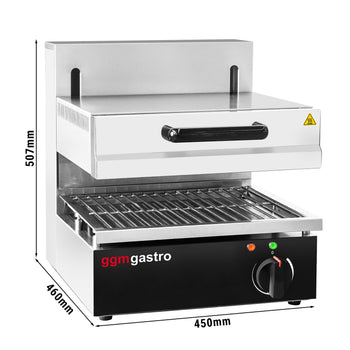 Elektryczny piekarnik do pity/ salamander gastronomiczny SPEZIAL - 2,8 kW - 220 V - elementy grzewcze z regulacją wysokości - Prime Gastro