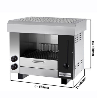 Piekarnik gazowy do pity / salamander gastronomiczny PRO - 6,5 kW - 2 palniki - Prime Gastro