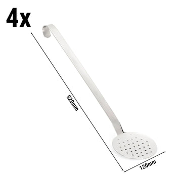 (4 sztuki) łyżka cedzakowa - Ø 120 mm - długość uchwytu: 400 mm - Prime Gastro