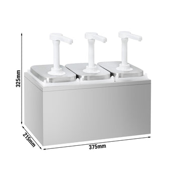 Dozownik do sosów - 3x 2 litry - włącznie z podstawą ze stali nierdzewnej - Prime Gastro