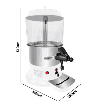 Dozownik do czekolady / Salep - 9 litrów - biały/srebrny - Prime Gastro