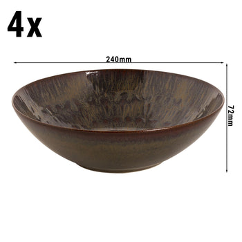 (4 sztuki) VITTORIA - Miska - Ø 240 mm - Brązowa - Prime Gastro