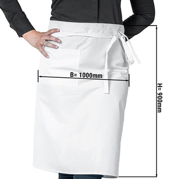 (5 sztuk) Fartuch bistro - biały - długość: 90 cm - Prime Gastro