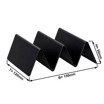 Stojak na taco ze stali nierdzewnej - czarny - z 2 półkami - Prime Gastro