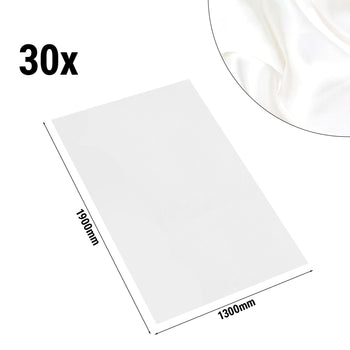 (30 sztuk) Obrus na stół Damasceński Porto - gładka satyna - 130 x 190 cm - biały - Prime Gastro