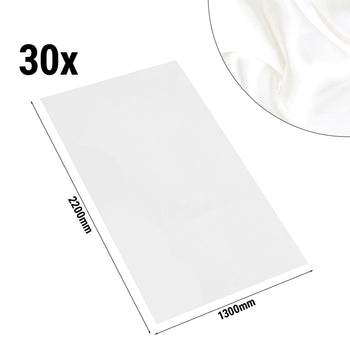 (30 sztuk) Obrus na stół Damasceński Porto - gładka satyna - 130 x 220 cm - biały - Prime Gastro