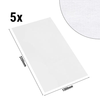 (5 sztuk) Damasceński Obrus na stół Tessin Atlas - 130 x 220 cm - biały - Prime Gastro