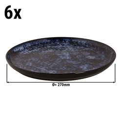 (6 sztuk) BAMA BLUE - Płaski talerz - Ø 27 cm - Niebieski