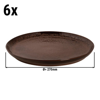 (6 szt.) BAMA COPPER - Talerz płaski - Ø 27 cm - miedź - Prime Gastro