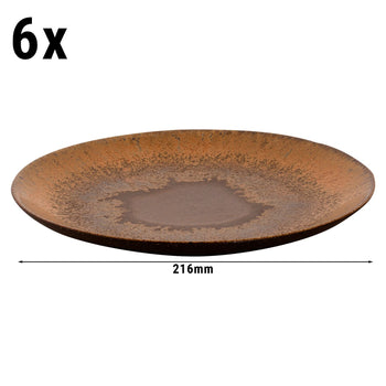 (6 sztuk) CECIL - Płaski talerz - Ø 21 cm - Brązowy - Prime Gastro