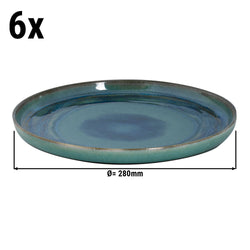 (6 sztuk) MIAMI - Płaski talerz - Ø 28 cm - Zielony