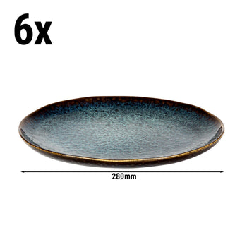 (6 sztuk) ECCENTRIC - Płaski talerz - Ø 280 mm - Niebieski benzynowy - Prime Gastro