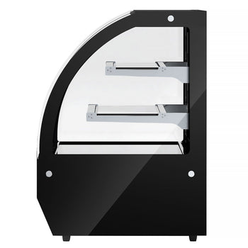 Witryna chłodnicza stołowa - 105 litrów - 700 mm - z 2 szklanymi półkami - okrągła - czarna - Prime Gastro