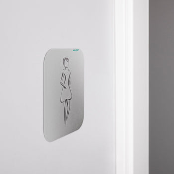 AIR-WOLF | Tabliczka na drzwi " Kobiety" - samoprzylepna - stal nierdzewna - Prime Gastro