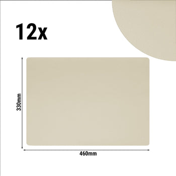 (12 sztuk) Podkładka na stół James - w eleganckim wyglądzie skóry - 33 x 46 cm - szarobrązowy - Prime Gastro