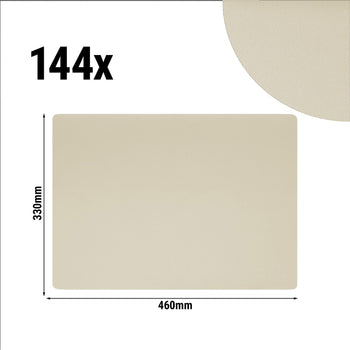 (144 szt.) Podkładka na stół James - w eleganckim wyglądzie skóry - 33 x 46 cm - szarobrązowy - Prime Gastro