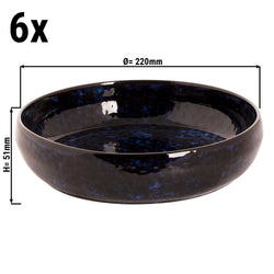 (6 sztuk) BAMA BLUE - Talerz głęboki - Ø 22 cm - niebieski